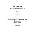 SOLUTIONS MANUAL for Byrd & Chen's Canadian Tax Principles, 2022-2023 Edition, (Volume 1).