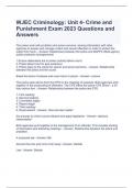 WJEC Criminology: Unit 4- Crime and Punishment Exam 2023 Questions and Answers