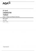 A Level AQA Chemistry Paper 2 Mark Scheme 2022