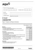 A Level 2022 AQA Chemistry Question Paper 1,2,3