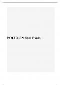 POLI 330-POLI 330N Week 8 Final Exam (Version 6) Essay MCQs, POLI330 Final Exam, Chamberlain College of Nursing (Already graded A)