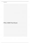 POLI 330-POLI 330N Week 8 Final Exam (Version 5) Essay MCQs, POLI330 Final Exam, Chamberlain College of Nursing (Already graded A)
