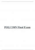 POLI 330-POLI 330N Week 8 Final Exam (Version 4) Essay MCQs, POLI330 Final Exam, Chamberlain College of Nursing (Already graded A)