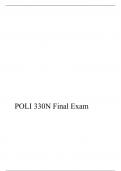 POLI 330-POLI 330N Week 8 Final Exam (Version 3) Essay MCQs, POLI330 Final Exam, Chamberlain College of Nursing (Already graded A)