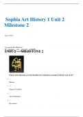 Sophia Art History I Unit 2 - Milestone 2, Questions with Complete Answers 