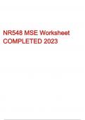 NR548 MSE Worksheet COMPLETED 2023