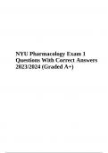 NYU Pharmacology Exam 1 (Questions With Correct Answers) 2023 Graded A+
