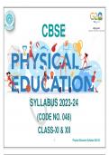 CBSE Physical Education SYLLABUS 2023-24 (CODE NO. 048) CLASS-XI & XII