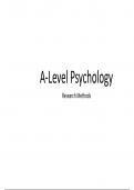 A-Level Psychology Research Methods Class Notes Summary (OCR)