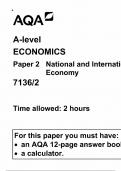 AQA ALEVEL ECONOMICS PAPER 2 NATIONAL AND INTERNATIONAL ECONOMY 7136-2