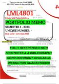 LML4801 PORTFOLIO MEMO - MAY/JUNE 2023 - SEMESTER 1 - UNISA - (DETAILED ANSWERS - DISTINCTION GUARANTEED!)