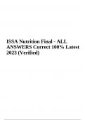 ISSA Nutrition Final Exam Questions and Answers Graded 100% Latest 2023