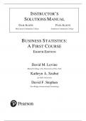 Solution Manual For Business Statistics A First Course, 8th Edition David M. Levine, Kathryn A. Szabat David F. Stephan