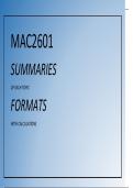 FAC2602 & Mac 2601 Summaries 