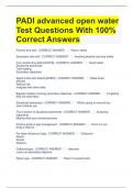 PADI advanced open water Test Questions With 100% Correct Answers