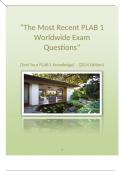 The Most Recent PLAB 1 Worldwide Exam Questions