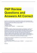 FNP Review Questions and Answers All Correct 