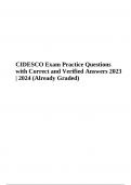 CIDESCO Exam Practice Questions with Correct and Verified Answers 100% (Already Graded)  2023 | 2024