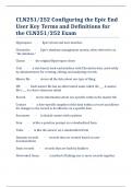 CLN251/252 Configuring the Epic End User Key Terms and Definitions for the CLN251/252 Exam