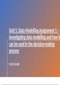 Unit 5 Data Modelling Assignment 1 (Learning Aim A) Distinction 