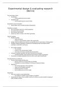 Lecture Notes Research Methods (PSYC10250) - Experimental design & evaluating research (W2+4)