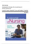 Test Bank - Fundamentals of Nursing: The Art and Science of Person-Centered Care, 9th Edition (Taylor, 2019), Chapter 1-46 | All Chapters