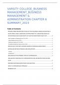 IIE Varsity College Business Management and Administration ICE Task 4 Chapter 6 Summary