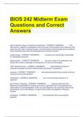 BIOS 242 Midterm Exam Questions and Correct Answers
