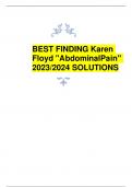 BEST FINDING Karen Floyd "AbdominalPain" 2023/2024 SOLUTIONS