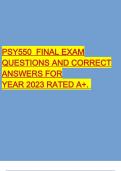 PSY550 FINAL EXAM QUESTIONS AND CORRECT ANSWERS FOR YEAR 2023 RATED A+. 