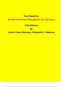 Test Bank - Health Promotion Throughout the Life Span   10th Edition By Carole Lium Edelman, Elizabeth C. Kudzma | Chapter 1 – 25, Latest Edition|