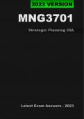 MNG3701 Latest Exam Answers/Elaborations - 2023 (Oct/Nov) - Strategic Planning IIIA