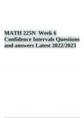 MATH 225N MATH Week 6 Confidence Intervals Questions and answers