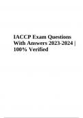 IACCP Exam Sample Questions With 100% Verified Answers 2023-2024 Graded A+