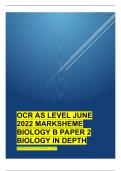 OCR AS LEVEL JUNE 2022 MARKSHEME BIOLOGY B PAPER 2 BIOLOGY IN DEPTH