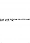 LMSW EXAM - Bootcamp, LMSW, LMSW (updated Spring 2023) A+ Guide.