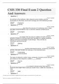 CSIS 212 Final Exam – Question And Answers