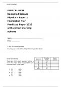 EDEXCEL GCSE Combined Science    Physics – Paper 2 Foundation Tier Predicted Paper 2023 with correct marking scheme