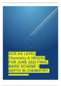 VALUE PACK FOR  OCR AS LEVEL CHEMISTRY | BIOLOGY  A  PAPER 2 JUNE 2022 ACTUAL QUESTION PAPER AND MARK SCHEME.