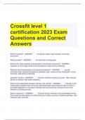 Crossfit level 1 certification 2023 Exam Questions and Correct Answers 