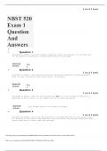 NBST 520 Exam 1 – Question And Answers