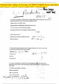 Chamberlain College of Nursing ATI PROCTORED Exam questions and answers rated A+ latest update 2022—Handwritten 