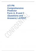 2023 ATI PN  Comprehensive  Predictor Form A, B and C  |Questions and  Answers| LATEST