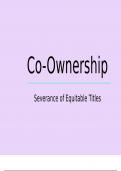Co-Ownership - Severance summary power point 