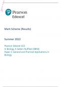 Edexcel A Level 2022 Biology A (Salters Nuffield) PAPER 3: General and Practical Applications in Biology Mark Scheme