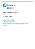 Edexcel A Level 2022 Biology B PAPER 2: Advanced Physiology, Evolution and Ecology Mark Scheme