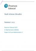 	Edexcel A Level 2022 PAPER 2: Pure Mathematics 2 Mark Scheme 