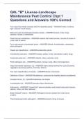 QAL "B" License-Landscape Maintenance Pest Control Chpt 1 Questions and Answers 100% Correct