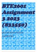 BTE2601 Assignment 3 2023 (833550)