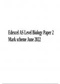 Edexcel AS Level Biology  (8BI0) Paper 2 Mark scheme June 2022
